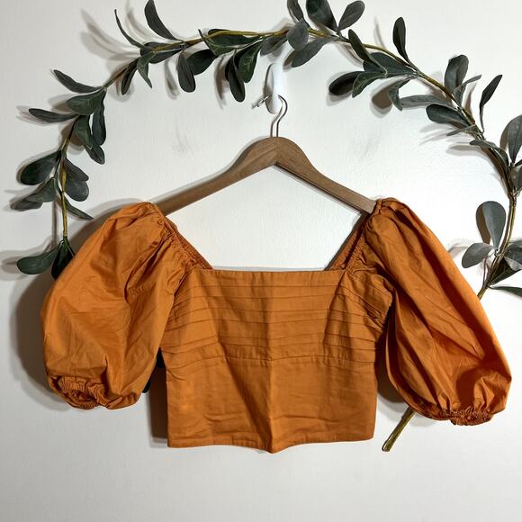 Abercrombie Orange Puff Sleeve Blouse - Picture 1 of 4